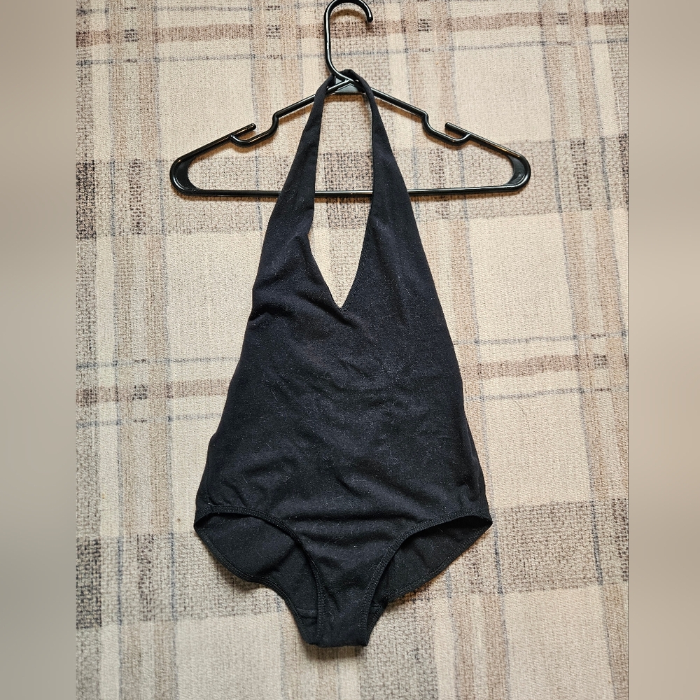American Apparel Black Bodysuit Top